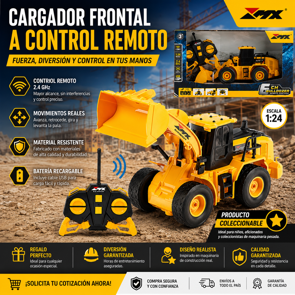 Cargador Frontal a Control Remoto – Modelo Coleccionable